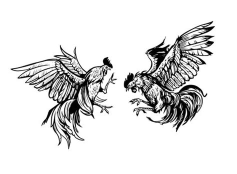 Fighting Rooster Clipart Black And White