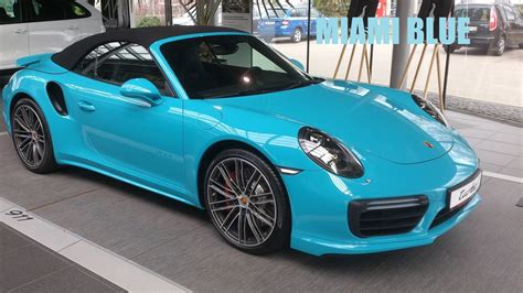 Miami Blue Porsche 911 Turbo Cab [2048x1152] : carporn