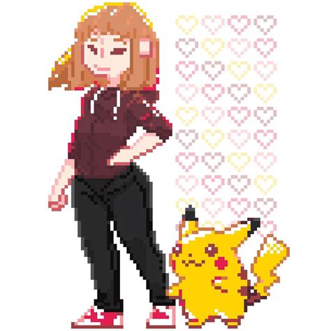 (OC) Drew a 8-bit sprite of myself to go with the official Pikachu one ...