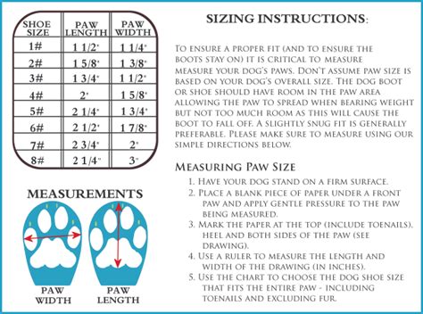 All Dog Boots: Sizing Charts | eDesign-Pro Company