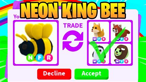 What People Trade for NEON KING BEE in Adopt Me - YouTube