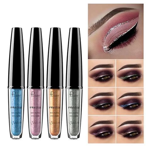 16 Colors Metallic Liquid Eyeliner Spark Glitter Shimmer Pigment Sexy Eye Makeup Pencil Long ...