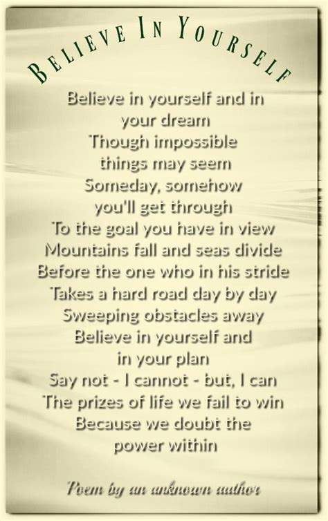 Believe In Yourself | Inspirational Poems | Inspirational poems, Romantic love poems, Love poems ...