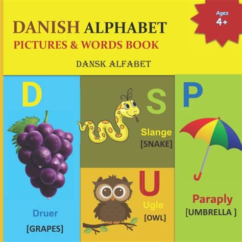 DANISH ALPHABET PICTURES & WORDS BOOK: Dansk Alfabet, 29 page color ...