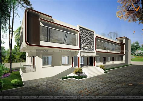 Anthera Police Convention Hall Exterior Design. - Archi Visuals