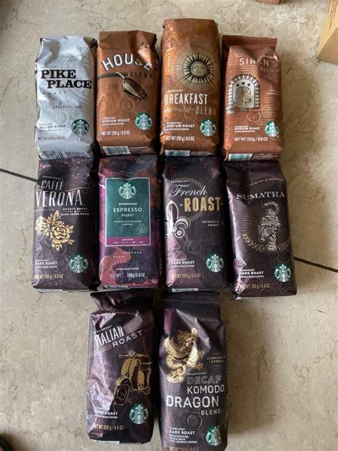 Starbucks Coffee Beans 250g (Dark Roast Medium Roast Blonde Roast ...