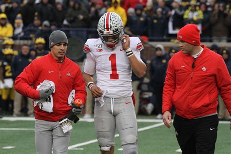 Ohio State football’s Justin Fields shuts down injury talk ahead of ...