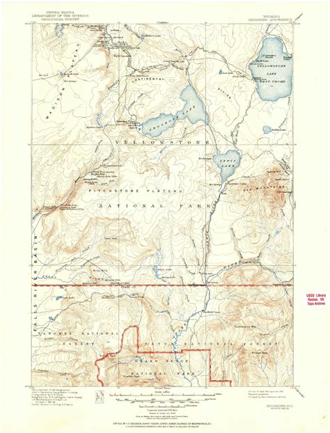 Historic 1911 Shoshone Wyoming 30'x30' Topo Map#N# – MyTopo Map Store