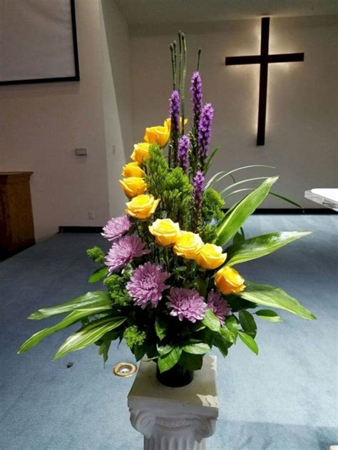 45 Beautiful Funeral Arrangements Ideas Easy To Make It 0838 | Easter flower arrangements, Fresh ...