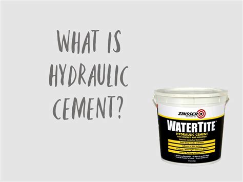 What is Hydraulic Cement Used For?