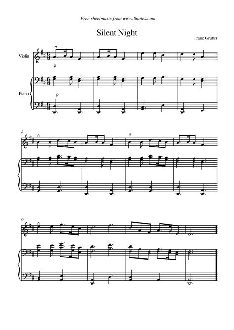 Silent Night sheet music for Violin … | Silent night sheet music, Free ...