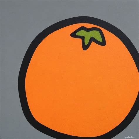 Orange, fruit pop art painting