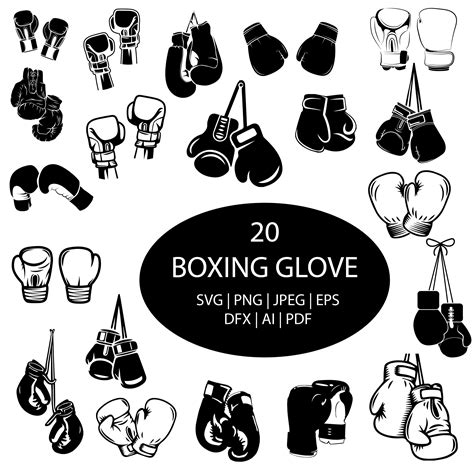 20 BOXING GLOVE SVG Silhouette Clip Art Images - Etsy Australia