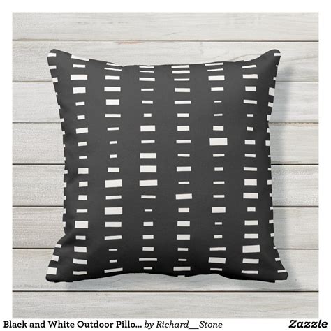 Black and White Outdoor Pillows - Block Stripe | Zazzle