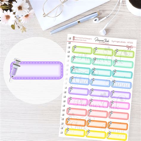 Syringe Labels Planner Stickers – PlannerChickDesigns