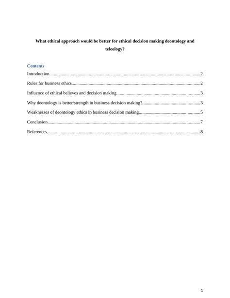 Deontology vs Teleology: Which Ethical Approach is Better for Business Decision Making?