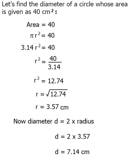 Diameter From Area