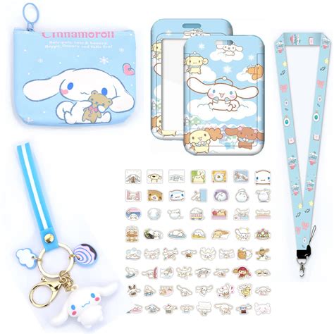 Buy Cinnamoroll ID Badge Holder with Lanyard Cinnamoroll Keychain Cinnamoroll Wallet Cinnamoroll ...