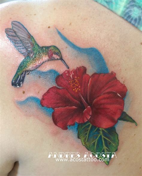 Hibiscus tattoo, Hummingbird flower tattoos, Hibiscus flower tattoos