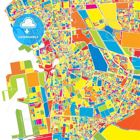 Jeddah, Saudi Arabia, colorful vector map - HEBSTREITS