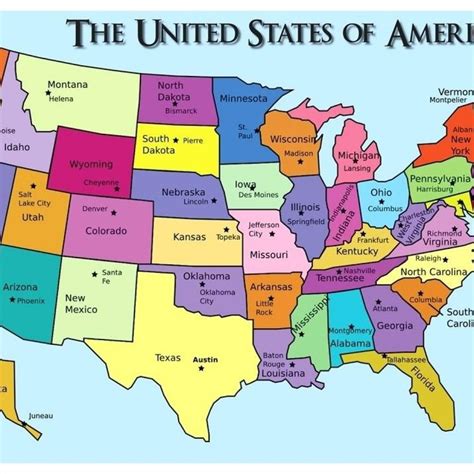 Printable Us Map With States And Capitals Labeled New Printable Map ...