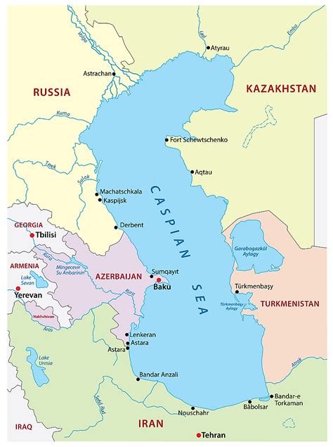 Caspian Sea World Map