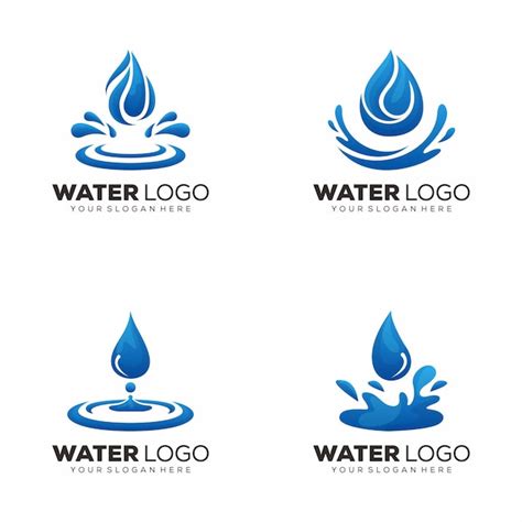 Premium Vector | Set of water drop logo template