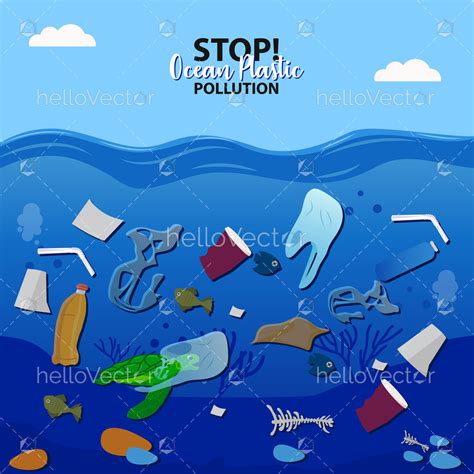 Plastic Ocean Pollution Clip Art