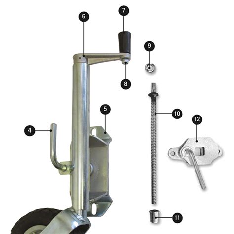 CM Jockey Wheel - Spare Parts 4 to 12 - Upper Section- Handles, Clamps ...