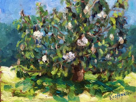 Magnolia Tree in Bloom Original Oil Painting 10x12 inches by | Etsy