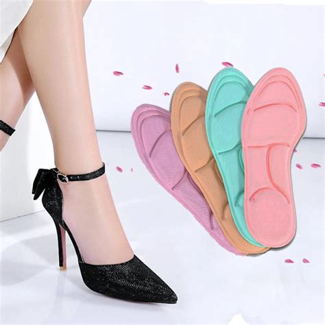 4D Soft Memory Foam Massage Insoles Ladies Feet Care High Heels Shoes Sponge Pads Breathable ...