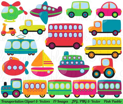 Transportation Clipart Clip Art Vectors Great for Kids