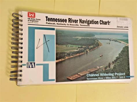 Tennessee River Navigation Charts Map 1996 TVA Army Corps of Engineers ...