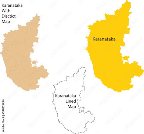 Karnataka topographic map, Karnataka contour map, Karnataka outline ...