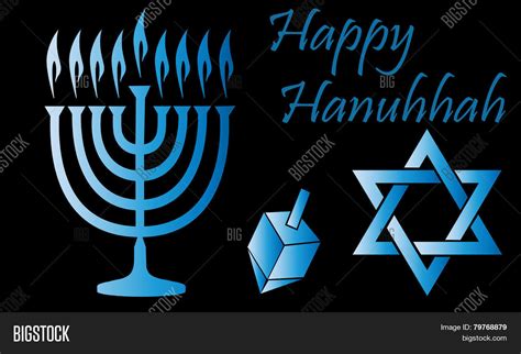 Blue Hanukkah Symbols Vector & Photo (Free Trial) | Bigstock