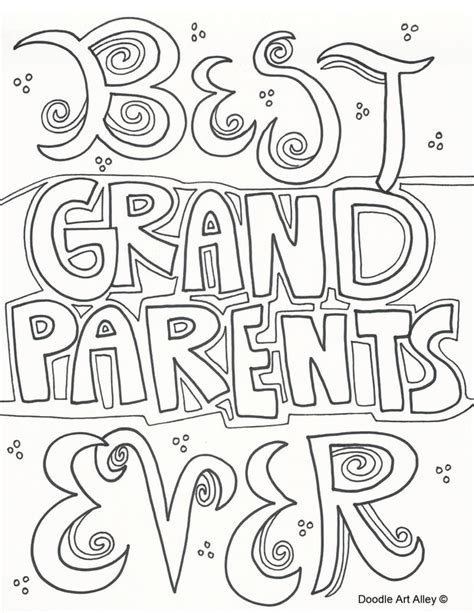 Grandparents Day Coloring Pages - DOODLE ART ALLEY