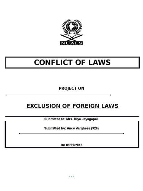 Conflict of Laws | Public Policy Doctrine | Public Law