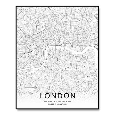 London City Downtown Mapa Wall Art London Street Costa Rica | Ubuy