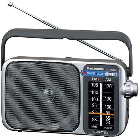 Panasonic Portable AM / FM Radio, Battery Operated Analog Radio, AC Powered, Silver (RF-2400D ...