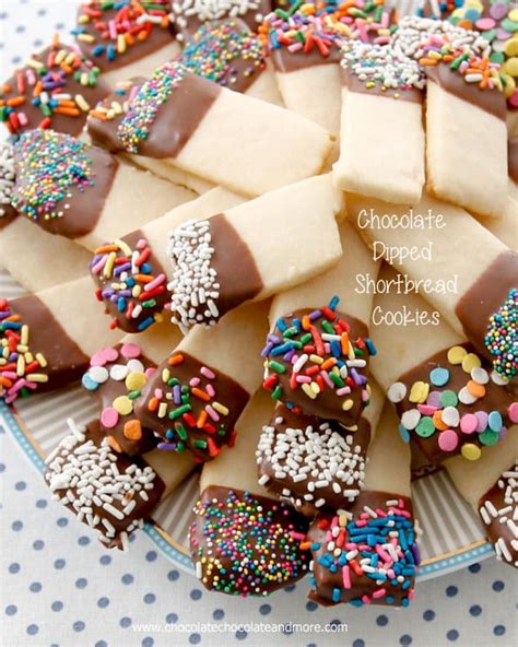 Chocolate Dipped Shortbread Cookies - Chocolate Chocolate and More!