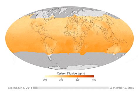 Map of Carbon Dioxide Levels Over a Year - Geography Realm