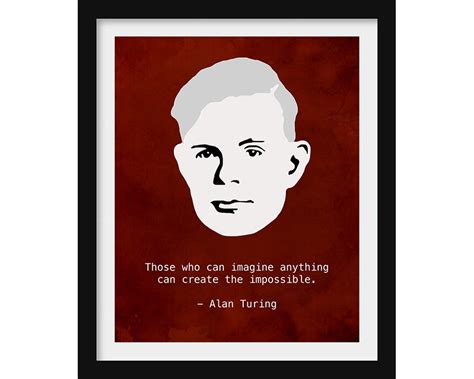 Alan Turing Inspiring Quote Art Print, Minimalist Scientist Portrait ...