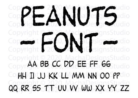 Peanuts Font SVG Peanuts Alphabet SVG Peanuts SVG Instant | Etsy Singapore