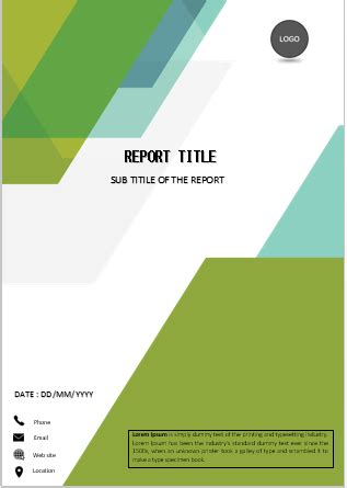 Cover Page Design Templates In Ms-Word | DocTemplates