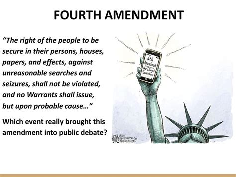 FOURTH AMENDMENT “The right of the people to be secure in their persons ...