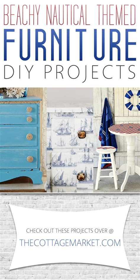 Beachy Nautical Themed Furniture DIY Projects - The Cottage Market