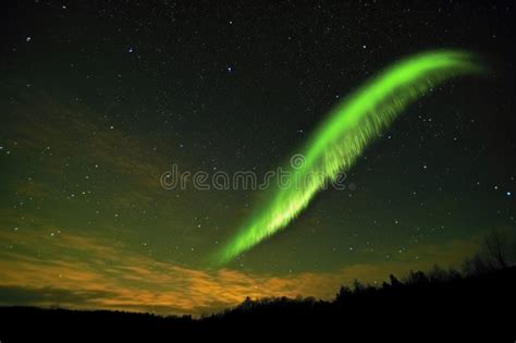 Luminous Green Comet Tail Against a Starry Sky Stock Illustration - Illustration of shining ...