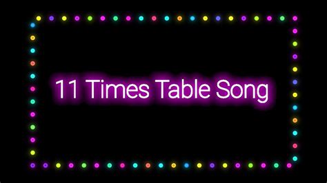 11 Times Table Song - YouTube