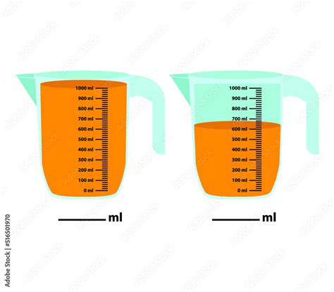 Scale measuring jug 1000ml - 600ml.with measuring scale. Beaker for chemical experiments in the ...