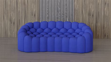 Bubble Sofa Blue Fabric 3D model - TurboSquid 1842250